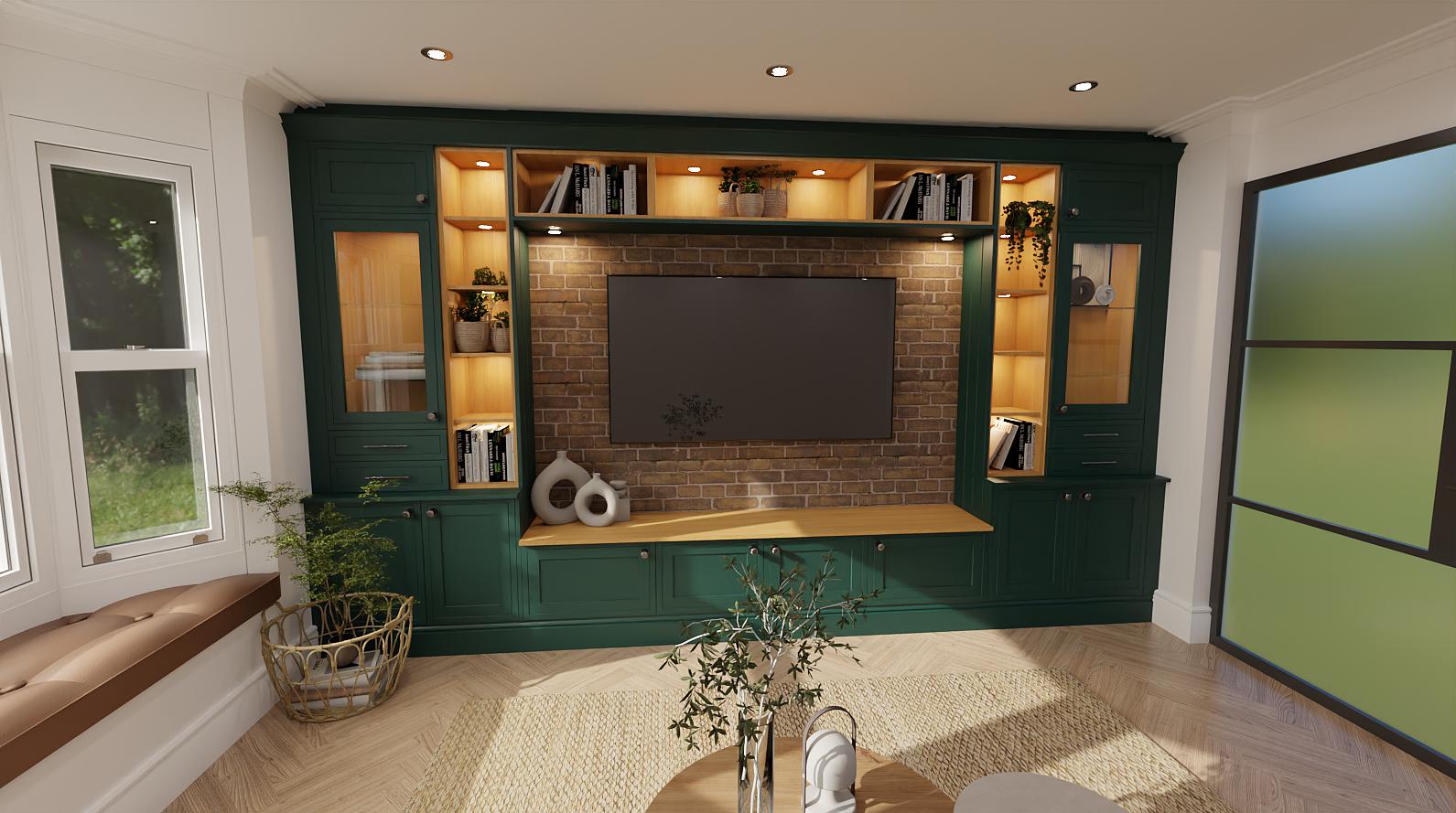Media Wall - 4 - Inframe Effect - Fir Green