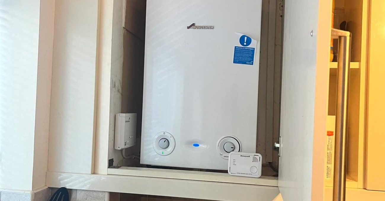 Original boiler position in Sandhurst, Berkshire before it was relocated to free up the open plan layout